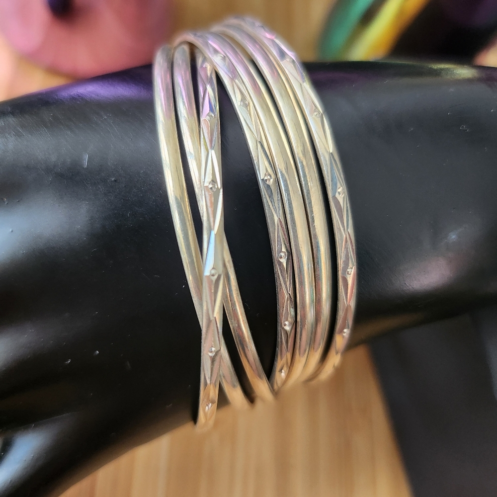 950 Sterling Silver Bangle Bracelets - image 2